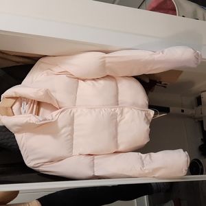 XS pink puffer duvet jacket